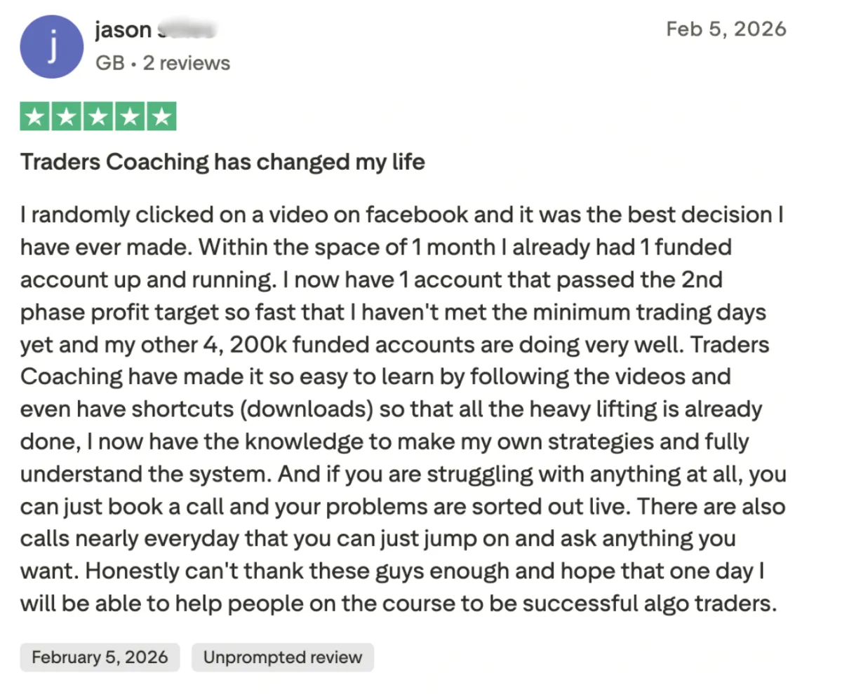 Five-star Trustpilot review from a student, number 14