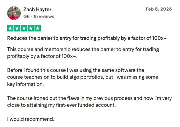 Trustpilot review from Zach Hayter