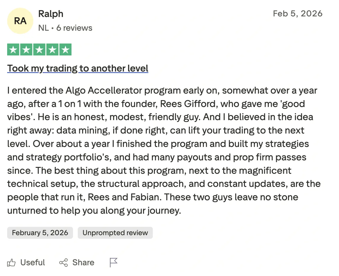 Five-star Trustpilot review from a student, number 6