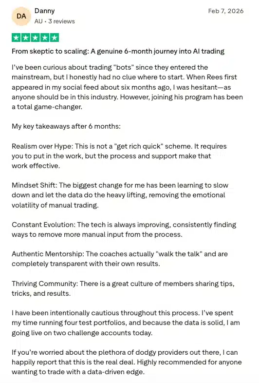Trustpilot review from Danny